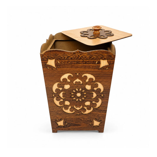 Luxury Wooden Dustbin & Tissue Box Set | Premium Home & Office Organizer