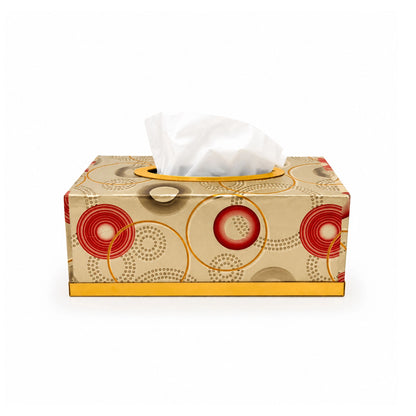 Luxury 2-Piece Home Decor Set | Elegant Dustbin & Matching Tissue Box Holder with Gold Accents
