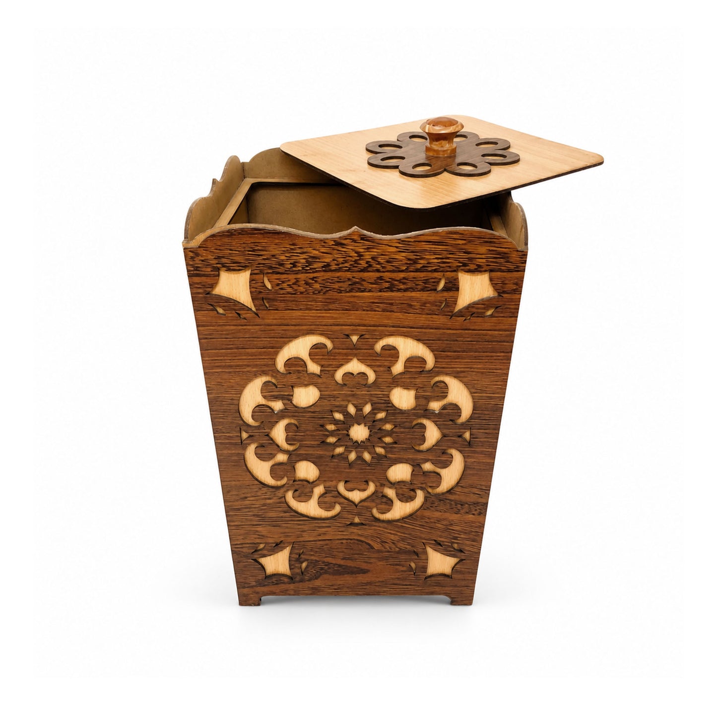 Luxury wooden dustbin and tissue box set for home and office décor-02