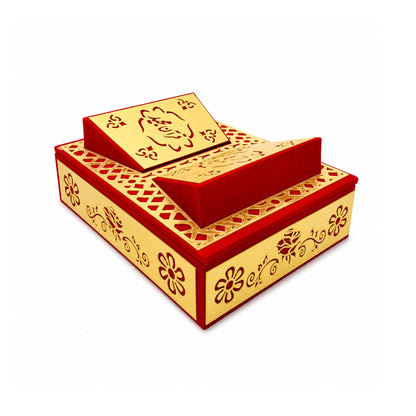 Premium Golden Quran Box with Fixed Rehal | Luxury Islamic Gift Set